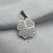 #D453 - Dije Trébol Piedra Zirconia Plata - LL1.1