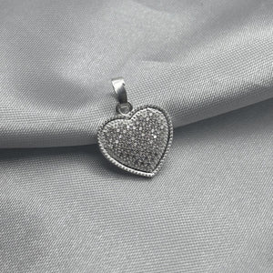 #D491 - Dije Corazón Con Piedra De Zirconia Plata - LL1.5