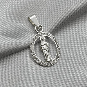 #D505 - Dije San Judas Tadeo Piedra Zirconia Plata - A09/3.8