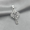 #D519 - Dije Cruz Con Piedra Zirconia Corazón Plata - LL1.0