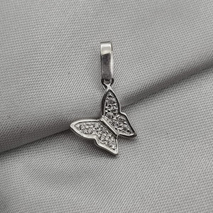 #D534 - Dije Mariposa Con Piedra Zirconia Plata - PU1.2