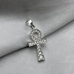 #D592 - Dije Cruz Egipcia Con Piedra Zirconia Plata - ZC2.8