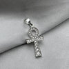 #D592 - Dije Cruz Egipcia Con Piedra Zirconia Plata - ZC2.8