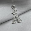 #D593 - Dije Letras Con Corona Y Piedra Zirconia Plata - ZC2.5
