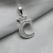 #D593 - Dije Letras Con Corona Y Piedra Zirconia Plata - ZC2.5