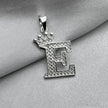 #D593 - Dije Letras Con Corona Y Piedra Zirconia Plata - ZC2.5