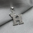 #D593 - Dije Letras Con Corona Y Piedra Zirconia Plata - ZC2.5