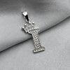 #D593 - Dije Letras Con Corona Y Piedra Zirconia Plata - ZC2.5