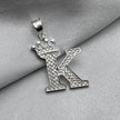 #D593 - Dije Letras Con Corona Y Piedra Zirconia Plata - ZC2.5