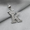 #D593 - Dije Letras Con Corona Y Piedra Zirconia Plata - ZC2.5