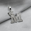 #D593 - Dije Letras Con Corona Y Piedra Zirconia Plata - ZC2.5