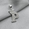 #D593 - Dije Letras Con Corona Y Piedra Zirconia Plata - ZC2.5
