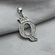 #D593 - Dije Letras Con Corona Y Piedra Zirconia Plata - ZC2.5
