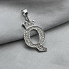 #D593 - Dije Letras Con Corona Y Piedra Zirconia Plata - ZC2.5