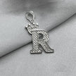 #D593 - Dije Letras Con Corona Y Piedra Zirconia Plata - ZC2.5
