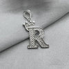 #D593 - Dije Letras Con Corona Y Piedra Zirconia Plata - ZC2.5