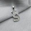 #D593 - Dije Letras Con Corona Y Piedra Zirconia Plata - ZC2.5