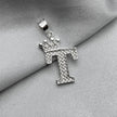 #D593 - Dije Letras Con Corona Y Piedra Zirconia Plata - ZC2.5