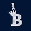 #D593 - Dije Letras Con Corona Y Piedra Zirconia Plata - ZC2.5