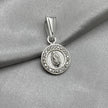 #D614 - Dije Circular Virgen De Guadalupe Con Zirconia Plata - B09/1.7
