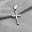 #D615 - Dije De Cruz Religiosa Delgada Con Zirconia Plata - B09/1.5