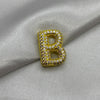 #DOL133 - Dije Letra Inflada Abecedario Con Piedra Zirconia Oro Laminado 18K