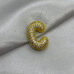 #DOL133 - Dije Letra Inflada Abecedario Con Piedra Zirconia Oro Laminado 18K