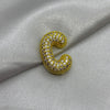 #DOL133 - Dije Letra Inflada Abecedario Con Piedra Zirconia Oro Laminado 18K