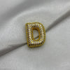 #DOL133 - Dije Letra Inflada Abecedario Con Piedra Zirconia Oro Laminado 18K