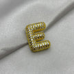#DOL133 - Dije Letra Inflada Abecedario Con Piedra Zirconia Oro Laminado 18K