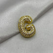 #DOL133 - Dije Letra Inflada Abecedario Con Piedra Zirconia Oro Laminado 18K