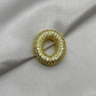 #DOL133 - Dije Letra Inflada Abecedario Con Piedra Zirconia Oro Laminado 18K
