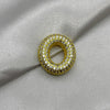 #DOL133 - Dije Letra Inflada Abecedario Con Piedra Zirconia Oro Laminado 18K