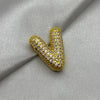 #DOL133 - Dije Letra Inflada Abecedario Con Piedra Zirconia Oro Laminado 18K