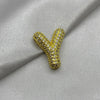 #DOL133 - Dije Letra Inflada Abecedario Con Piedra Zirconia Oro Laminado 18K