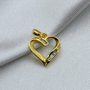 #DX10104 - Dije Corazón Con Diamante Natural Oro 10K - LX150