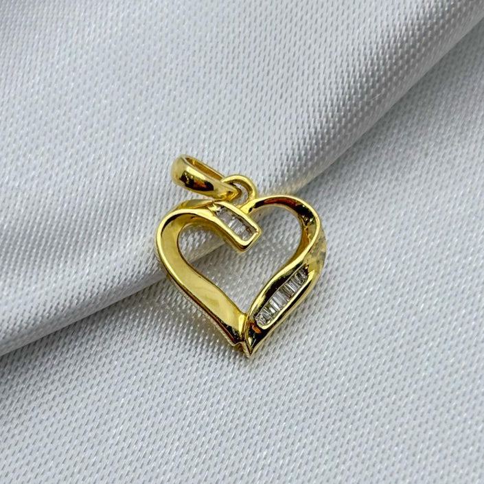 #DX10104 - Dije Corazón Con Diamante Natural Oro 10K - LX150