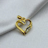 #DX10104 - Dije Corazón Con Diamante Natural Oro 10K - LX150