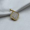 #DX10105 - Dije Trébol Tipo Van Cleef Con Diamante Natural Oro 10K - LX295