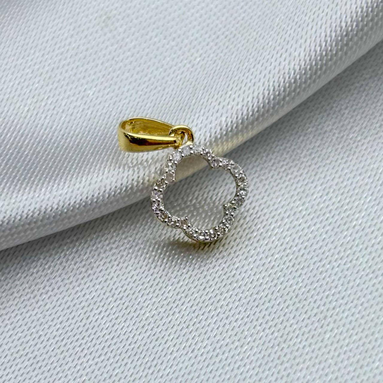 #DX10108 - Dije Trébol Tipo Van Cleef Con Diamante Natural Oro 10K - LX210