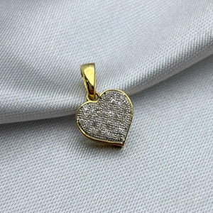#DX10102 - Dije Corazón Con Diamante Natural Oro 10K - MX190