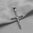 #D438 - Dije Cruz Con Corazón Piedra Zirconia Plata - ZC2.1