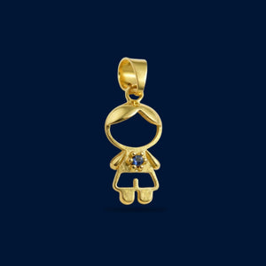 #D10258 - Dije Niño Con Piedra Zirconia Oro 10K - H04/1.0