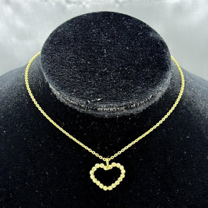#G10133 - Gargantilla Corazón Con Esferas Diamantadas Oro 10K - H19/3.2