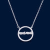 #G141 - Gargantilla Dije Circular Mamá Con Piedra Zirconia Plata - PU3.4
