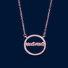 #G141 - Gargantilla Dije Circular Mamá Con Piedra Zirconia Plata - PU3.4