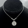 #G153 - Gargantilla Dije Circular Virgen De Guadalupe Con Piedra Zirconia Plata - F2.9