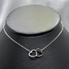 #G234 - Gargantilla De Corazón Doble De Plata - MI2.6