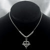 #G261 - Gargantilla Corazón Nudo De Bruja Piedra Zirconia PLata - LL2.4