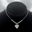 #G262 - Gargantilla Corazón Piedra Zirconia Plata - LL2.6